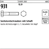 Industrial Quality Supplies Sechskantschraube DIN 931 m.Schaft M 12 x 50 12.9