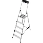 Krause 126337 Stufen-Stehleiter Safety Alu-Leiter. 5 Stufen