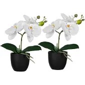 Creativ Green Kunstorchidee "Orchidee Phalaenopsis", weiß, H:23cm, Kunststoff, Kunstpflanzen, Kunstorchidee, mit naturgetreuen Blüten