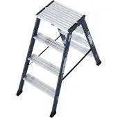 Krause MONTOSePro D Stufen-DoppelLeiter eloxiert 2x4 Stufen, 125811
