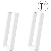 vidaXL Konsolentischbeine U-Form 2 Stk. Weiß 28x(72-73) cm Stahl