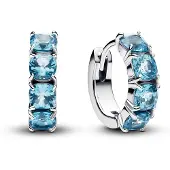 Pandora 293851C01 Damen-Ohrringe Creolen Hellblau Silber