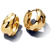 Pandora 263874C00 Damen Scharnier-Creolen Wellig Goldfarben