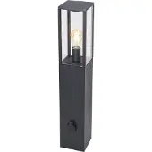 QAZQA Moderne Außenstehleuchte Schwarz 80cm mit Steckdose IP44 - Charlois