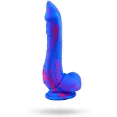 Vuxen Inkipus Silikondildo Blau-Pink 25cm