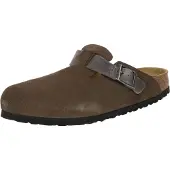 Birkenstock Boston Clogs aus Leder, Gr. 43, schmale Form, braun, ca. 2,5 cm Absatz