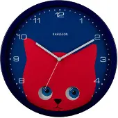 Karlsson - Wanduhr Peekaboo Cat - Blau - 30.8x4.5x30.8cm