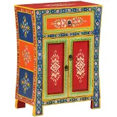 vidaXL Sideboard Handbemalt 54x30x74 cm Massivholz Mango