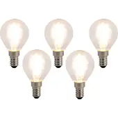 LUEDD 5er-Set E14 LED-Filament-Glühbirnen P45 4W 470 lm 2700K
