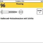 FAST-X Holzschraube DIN 96 Halbrundkopf Schlitz 5 x 70 Messing