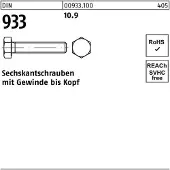 Industrial Quality Supplies Sechskantschraube DIN 933 VG M 14 x 45 10.9