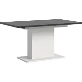 Ebuy24 Motion Esstisch Säulenfuß 90x150/190cm inkl. 1 Einlegeplatte weiß, grau.