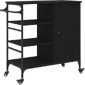vidaXL Küchentrolley Schwarz Eichen-Optik 87,5 x 39 x 84,5 cm
