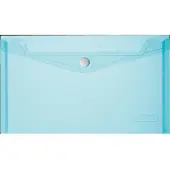 Herlitz Dokumententasche, DIN A5, PP, blau-transparent glasklar, mit weissem Druckknopfverschluss, 0,20 mm