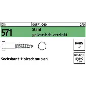 FAST-X Sechskantholzschraube DIN 571 12 x 120 Stahl galvanisch verzinkt