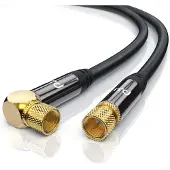 Primewire SAT Kabel HDTV 90° gewinkelt - Premium SAT Koaxialkabel - TV Radio DVB-T DVB-C - 4 Fach Schirmung