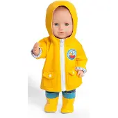 Heless 2525 - Wendeanorak mit Kapuze für Puppen im Design Maritim, Größe 35 - 45 cm, schützt vor Wind und Wette