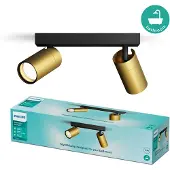 Philips Idris Decken-/Wandspot 2x, Schienenlichtschranke, GU10, 2 Glühbirne(n), LED, 220-240 V, Schwarz