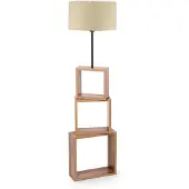 Opviq , AYD - 2903, Stehlampen, Creme, Holz, 20 x 37 x 140 cm