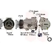 VAN WEZEL Kompressor, Klimaanlage *** IR PLUS *** 3700K606