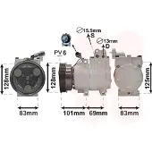 VAN WEZEL 8200K159 HS15 Klimaanlage Klimakompressor für HYUNDAI GETZ (TB) ACCENT II Stufenheck (LC) ACCENT II (LC)
