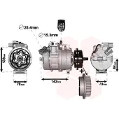 VAN WEZEL 5800K987 7SEU16C Klimaanlage Klimakompressor PAG 46 R134a für VW Transporter V Bus (7HB, 7HJ, 7EB, 7EJ, 7EF, 7EG, 7HF, 7EC) Multivan V