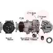 VAN WEZEL 3700K605 CVC Klimaanlage Klimakompressor PAG 46 R134a für OPEL Astra J Sports Tourer (P10) ASTRA J ZAFIRA TOURER C (P12) Meriva B (S10)