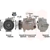 VAN WEZEL 3001K702 6SBU16C Klimaanlage Klimakompressor PAG 46 R134a passend für MERCEDES-BENZ B-Klasse (W246, W242) A-Klasse (W176)