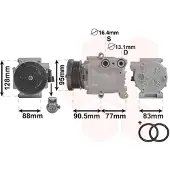 VAN WEZEL Kompressor, Klimaanlage *** IR PLUS *** 1800K434