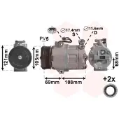 VAN WEZEL Kompressor, Klimaanlage *** IR PLUS *** 3700K316