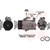 VAN WEZEL Kompressor, Klimaanlage *** IR PLUS *** 3700K358