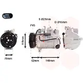 VAN WEZEL 3001K717 6SBU16C Klimaanlage Klimakompressor PAG 46 R134a passend für MERCEDES-BENZ B-Klasse (W246, W242) A-Klasse (W176)