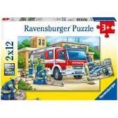 Ravensburger 2 x 12 Teile Kinder Puzzle Polizei und Feuerwehr 07574
