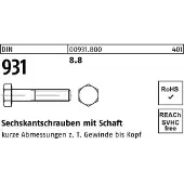 Industrial Quality Supplies Sechskantschraube DIN 931 m.Schaft M 33 x 200 8.8