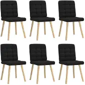 vidaXL Esszimmerstühle 6 Stk. Schwarz Stoff