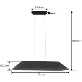 LUCANDE LED-Pendelleuchte Naelle, schwarz/grau, Filz, 109cm