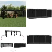 vidaXL Pavillon mit Netzwänden Anthrazit 6x3 m Stahl