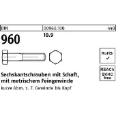 Reyher Sechskantschraube DIN 960 m.Schaft M 10 x1,25x110 10.9