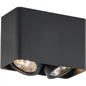 QAZQA - Design Design-AufbauSpot I Spotlight I Deckenspot I Deckenstrahler I Strahler I Lampe I Leuchte schwarz GU10 70mm 2-flammig-flammig dreh- und schwenkbar - Vox I Wohnzimmer I Schlafzimmer - Alu