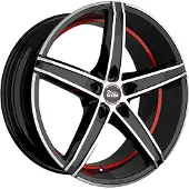 MAM Babyartikel GmbH 19 Zoll Alufelge MAM WHEELS OX-18 19"x8.50" 5x120 PCD ET35 72.6mm Felge Schwarz Rot Frontpoliert