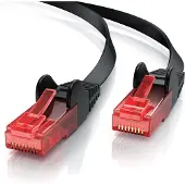 CSL Cat 6 Flachband LAN Kabel - mehrfach geschirmt - UTP Gigabit - 1000 Mbit/s - Patchkabel Flachkabel - Netzwerkkabel - 20m
