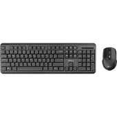 Trust TKM-350, Kabellos, RF Wireless, Membran Key Switch, QWERTZ, Schwarz, Maus enthalten