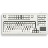 Cherry TouchBoard G80-11900 Kabelgebundene Tastatur mit Touchpad, Hell Grau, USB (QWERTZ - DE), Volle Größe (100%), Kabelgebunden, USB, Mechanischer Switch, QWERTZ, Grau