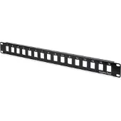 Digitus Modular Patch Panel, 16-Port, Schwarz, SPCC, Rackeinbau, 1U, 43 mm, 48,5 cm
