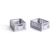 HAY - 2er-Set Colour Crate Mini Aufbewahrungsboxen (Lavendel)