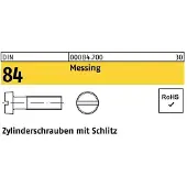 FAST-X Zylinderschraube DIN 84/ISO 1207 Schlitz M 6 x 12 Messing
