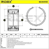 RIDEX Radlagersatz Hinten für NISSAN X-TRAIL (T30) 79mm 654W0133