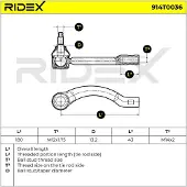 RIDEX Spurstangenkopf Spurstange für VOLVO V70 II (285) Vorne Rechts 914T0036