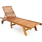 VCM Sonnenliege | Gartenliege | 200x57x34cm | Liegestuhl Teakholz | klappbar