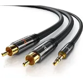 Primewire Cinch zu 3,5mm Klinke Audio Kabel, Cinchkabel, RCA, AUX, Stereo HiFi Adapter mehrfach geschirmt